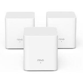 Tenda AX1500 Mesh WiFi 6 System Nova MX3 - Covers up to 3500 sq.ft - Whole Home WiFi 6 Mesh System - Gigabit Mesh Router for 80 Devices - Dual-Band Mesh Network - Replaces Wireless Router - 3-Pack
