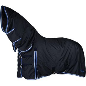 HORZE Glasgow Light Weight Waterproof Combo Turnout Sheet with Neck Cover (No Fill) - Dark Blue - 81 in