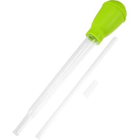VOCOSTE 1 Pcs Fish Tank Coral Feeder Tool, Sand Gravel Cleaner Water Changer with Extension Tube, White, 11.4" Long