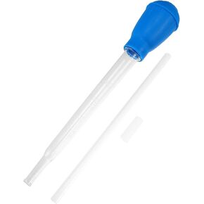 VOCOSTE 1 Pcs Fish Tank Coral Feeder Tool, Sand Gravel Cleaner Water Changer with Extension Tube, White, 11.4" Long