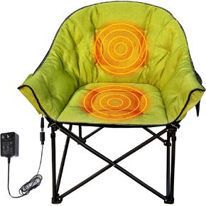NUOLAN Premium Heated Camping Chair with Charger – Fast Heating, Safety Timer, and Ultra-Comfort Padding No Battery Included(701-T1)