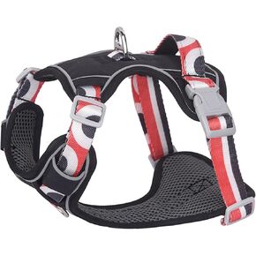 Dog Harness No Pull Easy Walk with Handle Emotional Support Service Dog Vest for Small Medium Large Dogs, Pink, L