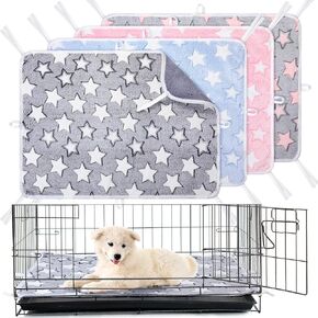 4 Pack Washable Dog Crate Mat - 18'' x 24 Waterproof Dog Blankets Non-Slip Reusable Puppy Crate Training Pads