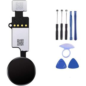Home Button Main Key Flex Cable Replacement Compatible for iPhone 7/7 Plus iPhone 8/iPhone 8 Plus Home Button Touch ID Replacement with Repair Tools Version 4 Compatible with Apple iPhone OEM(Black)