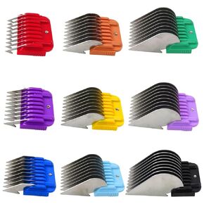 Professional Animal Stainless Steel Attachment 9 Color Guide Comb Set,Compatible for Andis/Oster A5/ Wahl KM Series Clipper Detachable Blade Pet, Dog, Cat, and Horse Clippers