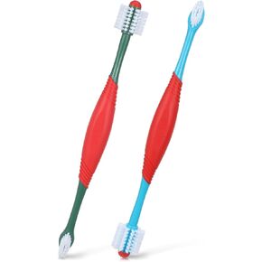 2 PCS Dog Teeth Cleaning Brush, 360 Degree Dog Tooth Brush, Dual Head DogToothbrush, Dog Cleaning Tooth Brushing Kit, Designed for Pet Dental Care, Keep Pet Teeth Cleaning for Small and Large Dogs