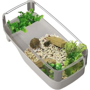 Turtle Tank – Deluxe Turtle Tank Kit with Filter for Baby Turtles – Elevated, Spacious Turtle Tanks with Multi-Functional Areas for Reptiles & Amphibians (Big)