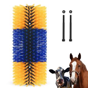 Livestock Scratching Brush Horse Brushes: Horse Scratching Post Cow Pig Cattle Goat Sweat Scraper Brushes for Grooming Scratcher Massage Kit Supplies Universal (2 Pack)