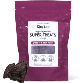 King Lou Pets - Beef Heart Jerky for Dogs - USA-Made Dehydrated Beef Heart Jerky Dog Treats - 1 lb Fresh Beef Heart Prior to Dehydration