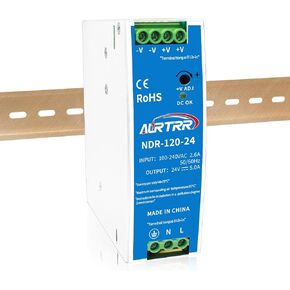 Din Rail 110v 120vac to 24v Power Supply 5 amp;Input 100-240Vac;Output:24 Volt;ndr 120-24 120w;Power Converter