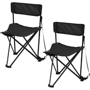 Preferred Nation Tripod Stool seat with backrest. Collapsible, Lightweight, and Portable with Built in Shoulder Carry Strap (Set of 2)
