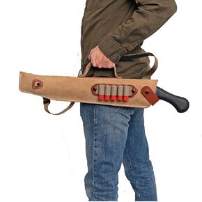 DeSantis Kurz Shotgun Case, Convenient Case for Carrying Gun and Shells, Must-Have Shotgun Accessories, Made of Premium Full-Grain Saddle Leather, Ambidextrous, Tan