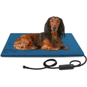 rolimate Pet Heating Pad for Dogs and Cats, 6-Temp Control with Timer, 100% Waterproof Electric Warming Heated Dog Cat Mat Blanket Bed for Outdoor Senior Dog Cat House Whelping Box