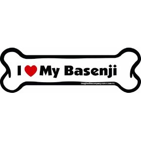 مغناطيس سيارة على شكل عظمة، I Love My Basenji، 2 بوصة × 7 بوصة in Kuwait