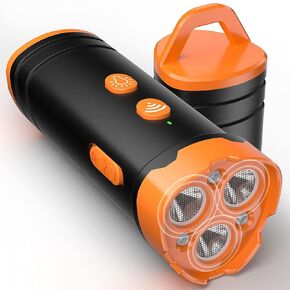 Dog Bark Deterrent Devices, Professional Dog Training Tool, Anti Bark Device for Dogs, w/ 3X Sonic emitters 50ft Range for Dog Training, Alternative to bark Collar,Orange