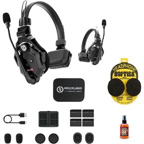 Hollyland Cosmo C1 SDI/HDMI Wireless Video Transmission System Bundle with Headphone Softie Earpad Covers and Microphone Sanitizer Spray