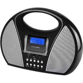 HANNLOMAX HX-510R Portable AM/FM Radio with USB/SD Port for MP3 Playback, Bluetooth, Aux-in, AC/DC Dual Power Source. (Black)