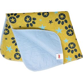 Washable Pee Pads for Dogs Superior Reusable Puppy Pads Pet Training Pads - 100% Waterproof Dog Pee Pad Protects Against Urine Leakage Non-Slip Grip - Yellow Star Prints (36 x 41 (4 Pack))