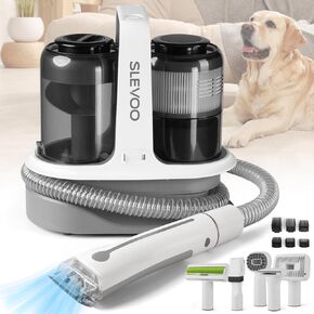 Slevoo Pet Grooming Kit, HEPA Filter Dog Grooming Vacuum with 6 Pet Grooming Tools for Dog Hair Trimming, Brushing, Shedding, 1.5L Dust Cup, Low Noise Cat and Dog Hair Vacuum Groomer