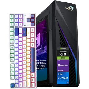 ASUS ROG Strix i7 RTX 4060 Ti Gaming Desktop, Intel i7-13700F, NVIDIA GeForce RTX 4060Ti, 32GB RAM, 1TB SSD, Wi-Fi 6, HDMI, Windows 11 Pro, Grey + with Machenike Mechanical Keyboard