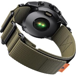 ANCOOL Compatible with Fenix 6/Fenix 5/ Fenix 7/Fenix 6 Pro,replacement for Fenix 7 Pro,Fenix 5 Plus,22MM Nylon Watch Band Forerunner 745/965/955/945/935,Approach S60/S62(Army Green)