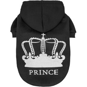 EXPAWLORER Prince Dog Hoodie for Boy - Hooded Dog Sweater with Leash Hole, Dog Cold Weather Clothes,Sweatshirt with Pocket, Pet Warm Outfit, Winter Coats for XS-XXL Dogs