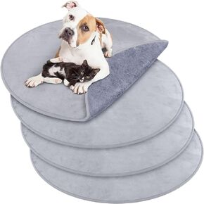 Washable Pee Pads for Dog Cat Waterproof Reusable Puppy Kitten Training Absorbent Round Pads for Floor House Bed Mat