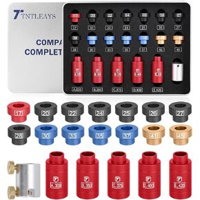 Headspace Gauge, 19 Piece Headspace Comparator Kit for .17 to .45 Caliber, Reloading Supplies and Equipment Measuring Caliber Tool, with Storage Tin Case, Gifts for Men