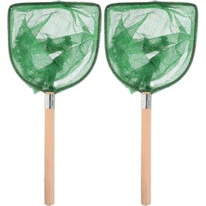 2 قطع التصيد الخشب مقبض الصيد صافي شبكات المحمولة حوض السمك شبكة السمك شبكة الصيد صافي اصطياد المعاوضة الصيد الهبوط لوازم الحشرات فراشة صافي النايلون أداة خشبية in Kuwait