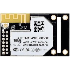 Waveshare UART to WiFi and Ethernet Module, Embedded UART Serial Server, Industrial WiFi Module, Integrated 802.11b/G/N Module