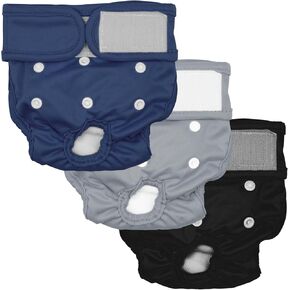 Female Dog Washable & Reusable Period Diapers for Doggie in Heat, Adjustable Comfortable Suitable for Large, Medium and Small Puppy Doggy Pack of 3 Female Dog Pants