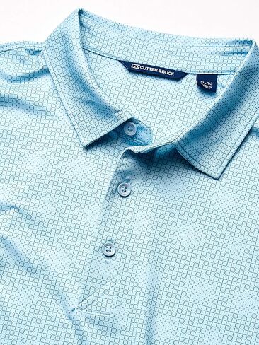 Cutter & Buck Men's Pike Geo Grid Print Polo in Saudi Arabia