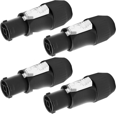 موصلات قفل PowerCon True مقاومة للماء - 4 عبوات، 3 دبابيس رأس تثبيت على لوحة ذكر تيار متردد، 20 أمبير 250 فولت، حماية IP65 الخارجية لطاقة إضاءة المسرح، معدات الصوت (الإخراج) in Kuwait