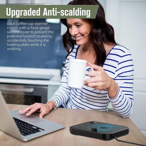 Mug Warmer, Coffee Mug Warmer with 3 Temperature, Coffee Warmer with 6 Timer Auto - Off, Mug Warmer for Desk Can Heat Coffee, Milk, Tea and Hot Chocolate, Coffee Cup Warmer Comes with EVA Silicone Pad in Saudi Arabia