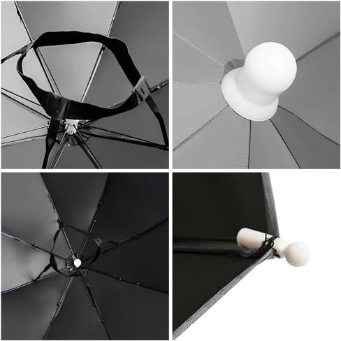 JOONOR مظلة قبعة حزمة من 2 - قبعة مظلة الصيد قابلة للطي قابل للتعديل قبعة المطر الشمس، المضادة للأشعة فوق البنفسجية للماء الأيدي الحرة المظلات in Kuwait