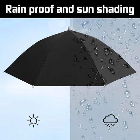 JOONOR مظلة قبعة حزمة من 2 - قبعة مظلة الصيد قابلة للطي قابل للتعديل قبعة المطر الشمس، المضادة للأشعة فوق البنفسجية للماء الأيدي الحرة المظلات in Kuwait