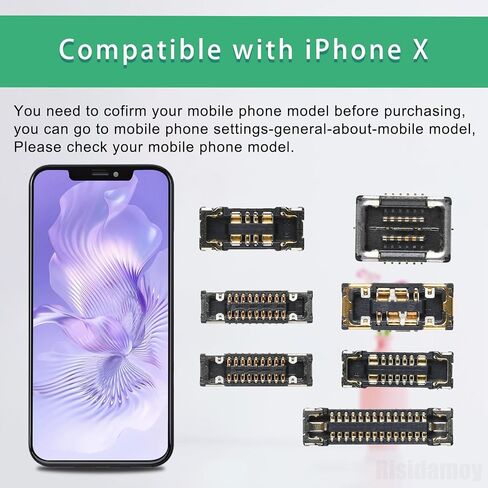 7 قطع لهاتف iPhone X مقبس توصيل اللوحة الأم مجموعة بديلة لهاتف iPhone 10 تتضمن سماعة الأذن الأمامية وزر الصوت ومحول البطارية وموصل الكاميرا الأمامية وفتحة الأشعة تحت الحمراء in Saudi Arabia