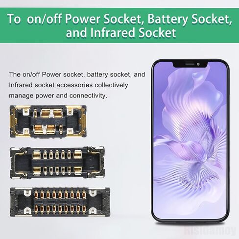 7 قطع لهاتف iPhone X مقبس توصيل اللوحة الأم مجموعة بديلة لهاتف iPhone 10 تتضمن سماعة الأذن الأمامية وزر الصوت ومحول البطارية وموصل الكاميرا الأمامية وفتحة الأشعة تحت الحمراء in Saudi Arabia