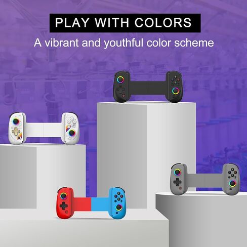 وحدة تحكم الألعاب المحمولة MAGIC BLOCK، عصا التحكم RGB، مشغل خطي، توربو/اهتزاز/6 محاور جيروسكوبية، لجهاز iPad/الكمبيوتر اللوحي 10.2 بوصة، iPhone/Android/PC/Switch/PS4/Xbox/Cloud Gaming (سماء نجمية بيضاء) in Kuwait