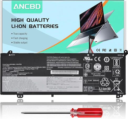 بطارية L19C4PDB L19M4PDB لجهاز Lenovo ThinkBook 14s Yoga ITL/14 G2 ARE/14 G3 ACL/14 G3 ITL/15.36V/14 G4 ABA/ThinkBook 15 G2 ITL/15 G2 are/ 15 G3 ACL/15 G3 ITL/15 G4 ABA L20M4PDB 60 واط ساعة in Saudi Arabia