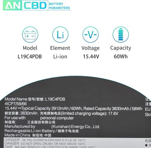 بطارية L19C4PDB L19M4PDB لجهاز Lenovo ThinkBook 14s Yoga ITL/14 G2 ARE/14 G3 ACL/14 G3 ITL/15.36V/14 G4 ABA/ThinkBook 15 G2 ITL/15 G2 are/ 15 G3 ACL/15 G3 ITL/15 G4 ABA L20M4PDB 60 واط ساعة in Saudi Arabia