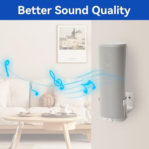 حامل حائط معدني شينار متوافق مع Sonos Roam 1/2، حامل ملحقات التثبيت متوافق مع Sonos Roam1/2 دعامة قابلة للتعديل بحد أقصى. 12 كجم (أبيض) in Kuwait