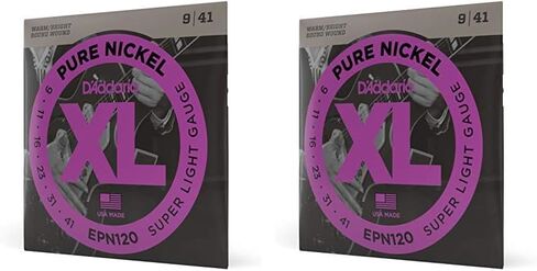 D'Addario Guitar Strings - XL Pure Nickel Electric Guitar Strings - Round Wound - Warm, Bright, Vintage Sound - EPN21 - Jazz Light, 12-51 in Saudi Arabia