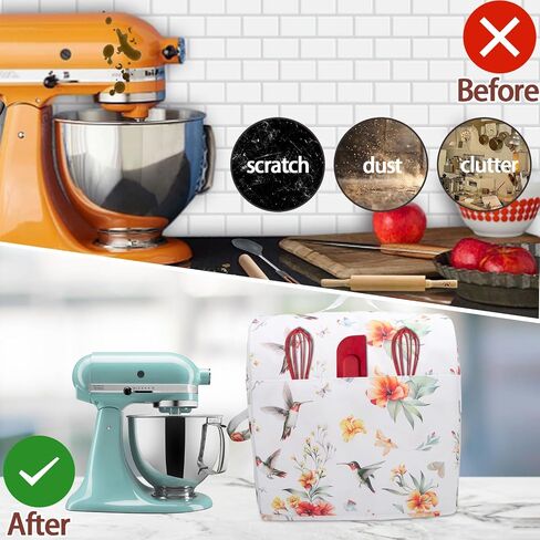 Stand Mixer Dust Cover for Kitchen aid Tilt-Head 4.5-5 Qt Mixers Cover (Only) with Storage Pocket, Compatible with Stand Mixers Accessories and Attachments (Bird, 4.5-5QT) in Saudi Arabia