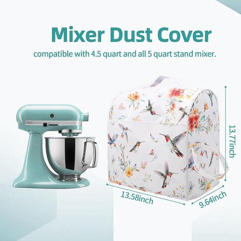 Stand Mixer Dust Cover for Kitchen aid Tilt-Head 4.5-5 Qt Mixers Cover (Only) with Storage Pocket, Compatible with Stand Mixers Accessories and Attachments (Bird, 4.5-5QT) in Saudi Arabia