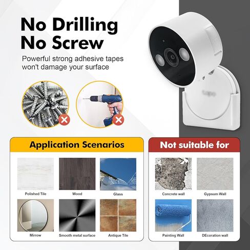 Adhesive Wall Mount Bracket fit for Tapo C120,No Drill, No Screws,Strong Adhesive Durable Camera Mount,Easy to Install, 2 Pack in Kuwait