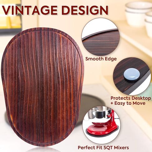 Mixer Slider Mat For Kitchen Aid Bowl Lift 5-8 Qt Stand Mixer Wood Sliding Tray for Stand Mixer, Kitchen Appliance Slider Easy to Move, Kitchenaid Mixer Accessories Kitchen Worktops Protection in Saudi Arabia