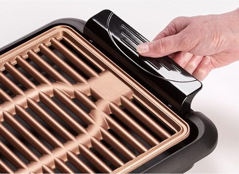 شواية بيتي كروكر الداخلية بدون دخان، سطح طهي غير لاصق مطلي بالنحاس مقاس 10 × 15 بوصة، شواية ومقلاة متعددة الوظائف in Kuwait