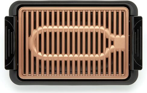 شواية بيتي كروكر الداخلية بدون دخان، سطح طهي غير لاصق مطلي بالنحاس مقاس 10 × 15 بوصة، شواية ومقلاة متعددة الوظائف in Kuwait