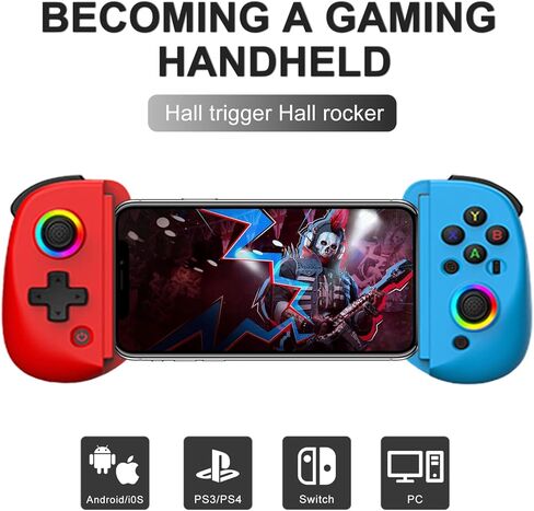 MAGIC BLOCK Wireless Mobile Gaming Controller, RGB Joystick, Linear Trigger, Turbo/Vibration/6-Axis Gyro, for iPad/Tablet 10.2inch, iPhone/Android/PC/Switch/PS4/Xbox/Cloud Gaming (Starry Sky White) in Saudi Arabia